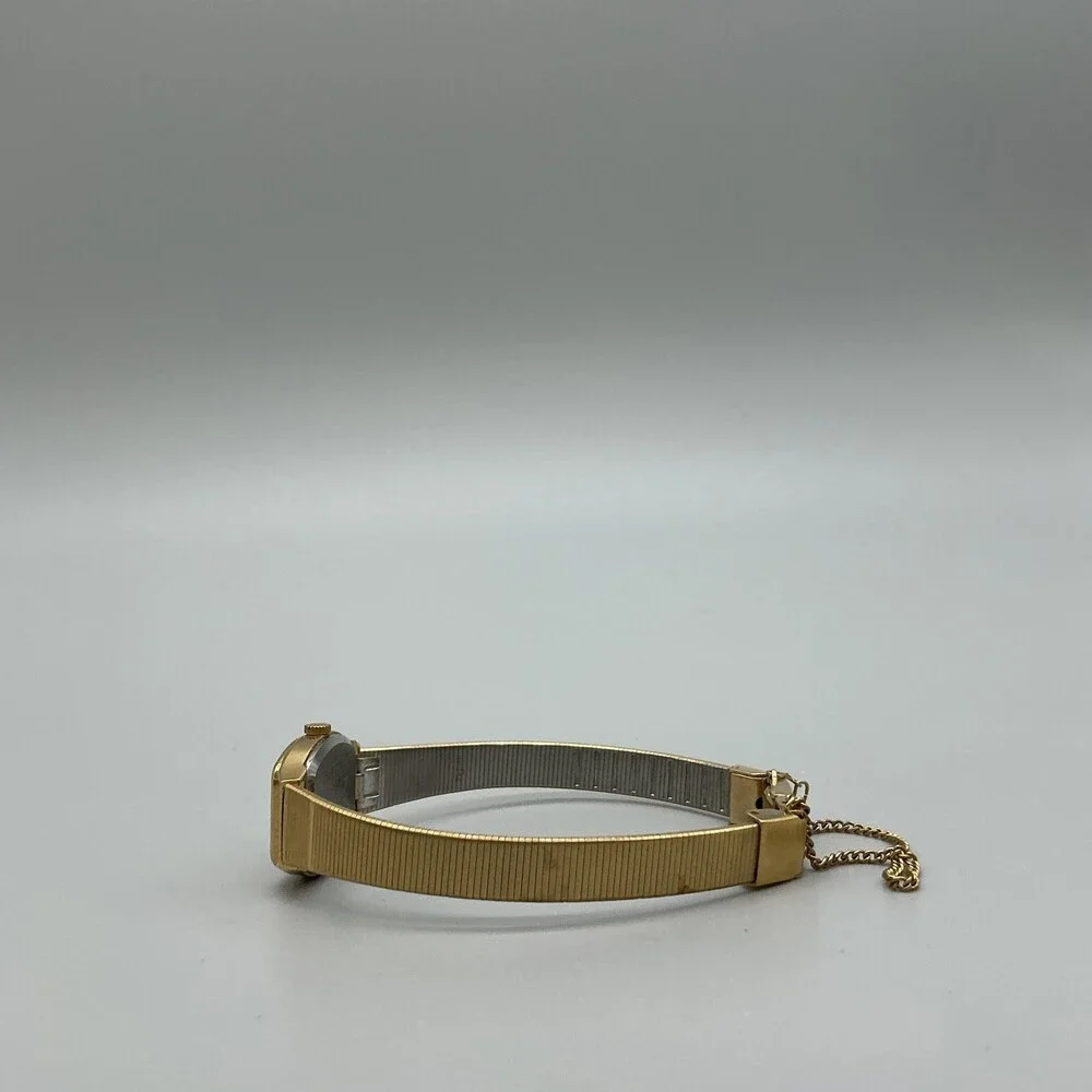 Vintage Pulsar Womens Watch 17mm Champagne Dial Gold Tone New Battery 6.75